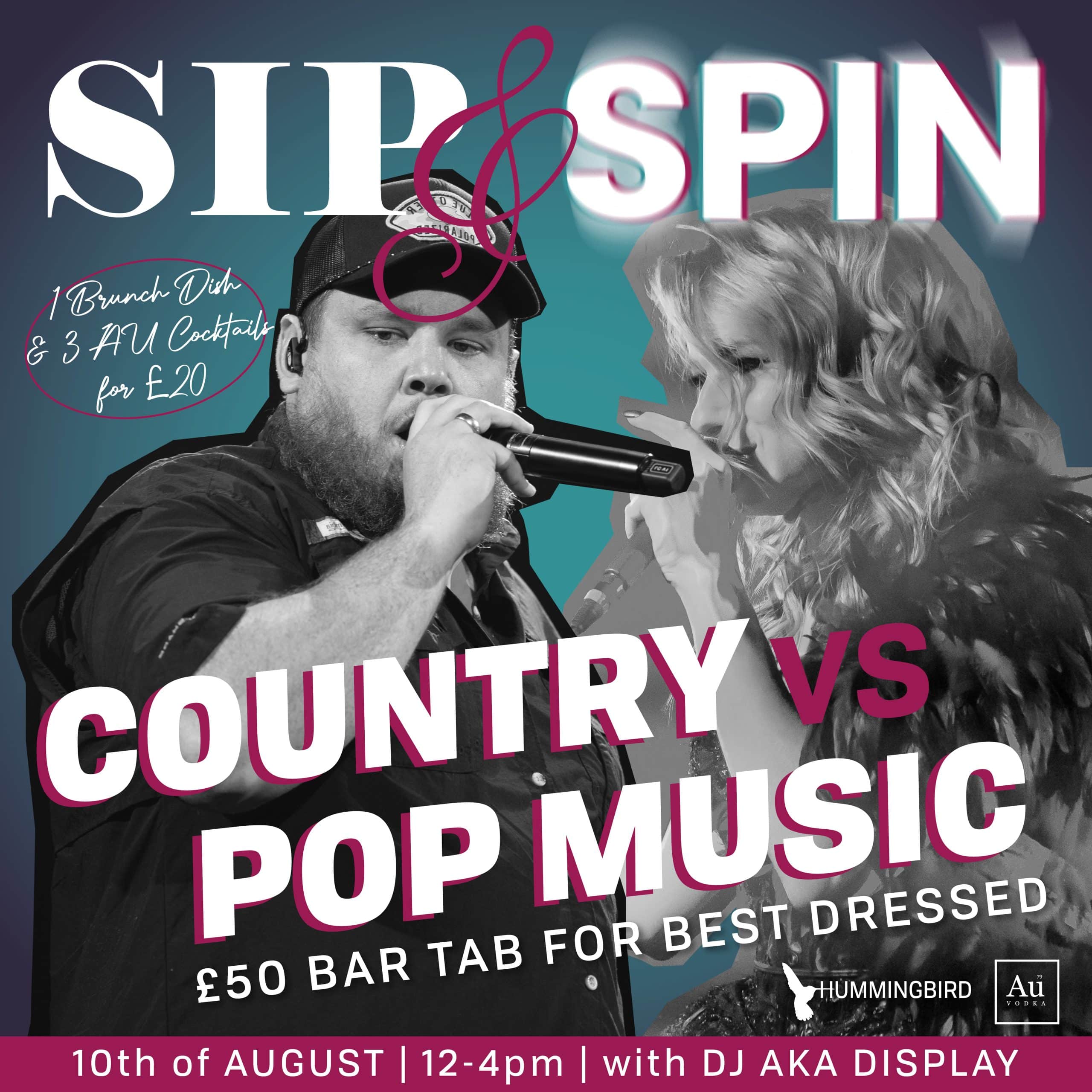 Sip & Spin Brunch – Country V Pop